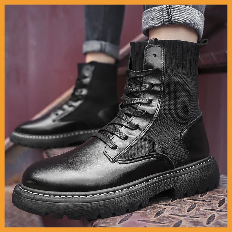 Giày da nam, giày boot cao cổ nam tăng chiều cao phong cách | BigBuy360 - bigbuy360.vn