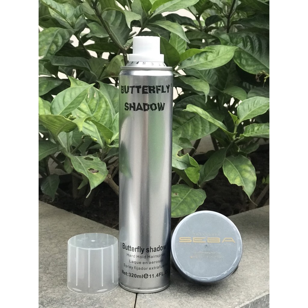[CHÍNH HÃNG COMBO] Gôm xịt tóc Butterfly Shadow 320ml + Sáp vuốt tóc tạo kiểu SEBA  80g CB14