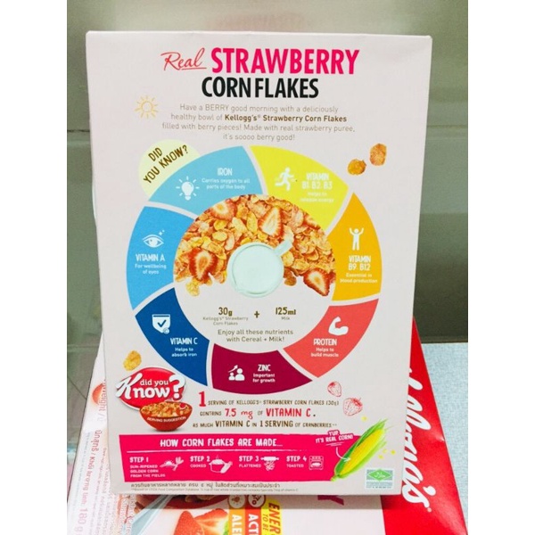 Ngũ Cốc Kellogg's STRAWBERRY CORN FLAKES 180gram