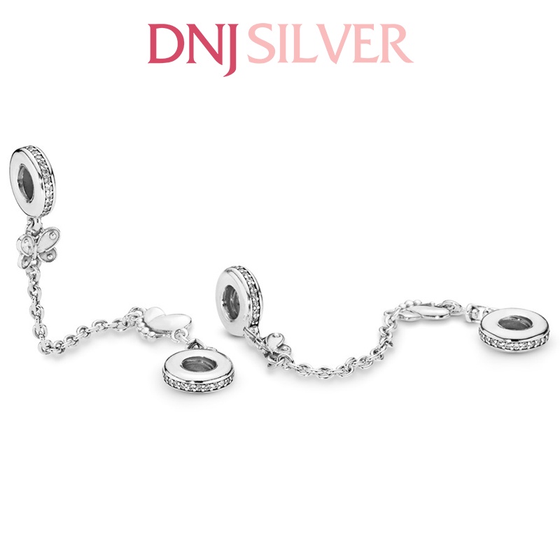 Charm bạc 925 cao cấp, hàng chuẩn bạc - Charm Butterfly Safety Chain thích hợp để mix vòng tay charm - DN251
