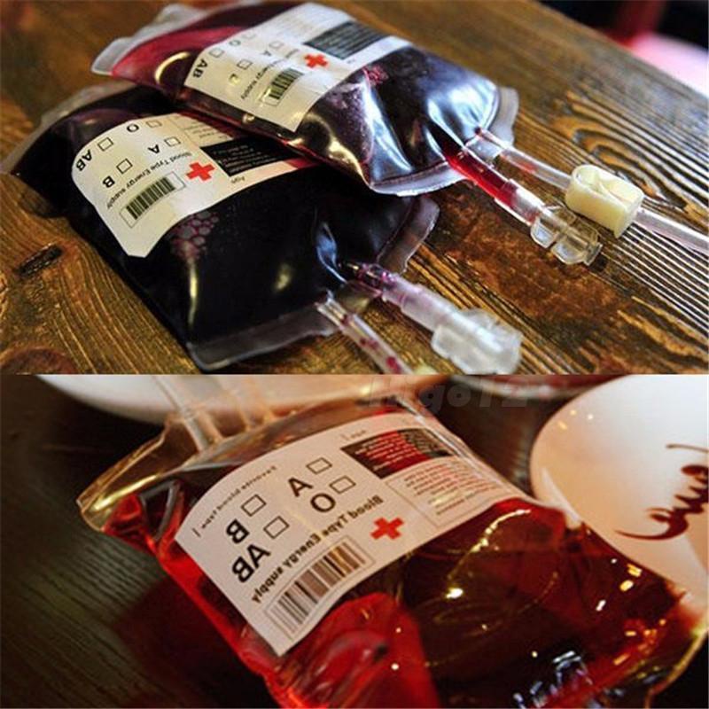 Túi Đựng Rượu Bằng pvc Trong Suốt Hình Túi Máu Giả Ma Cà Rồng Cho halloween