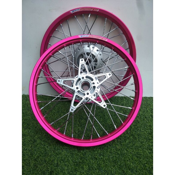 BÁNH CĂM RAIDER SATRiA Căm Đùm Mạ Crôm loại 1 Niền nhôm YOKO Đen 1.4 1.6 Kèm Pat Ngôi Sao Gắn Vừa RAIDER SATRiA