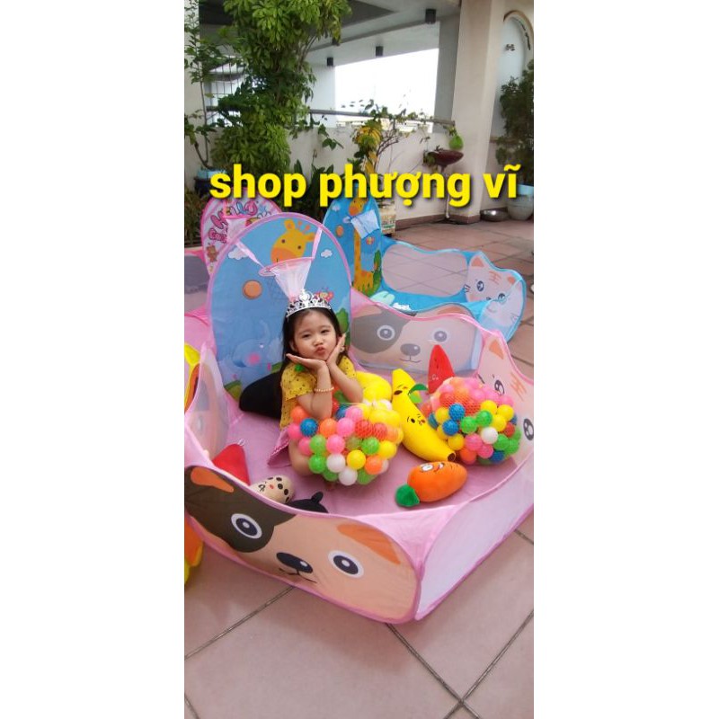 Sale lều kitty kèm 100 Bóng nhựa 7 màu size 5cm cao cấp hàng Việt Nam