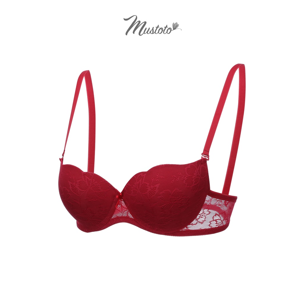 Áo Lót Nữ Ren Có Gọng Mút Dày 3cm Nâng Ngực Bra Plumeria (Mustoto MA0501)