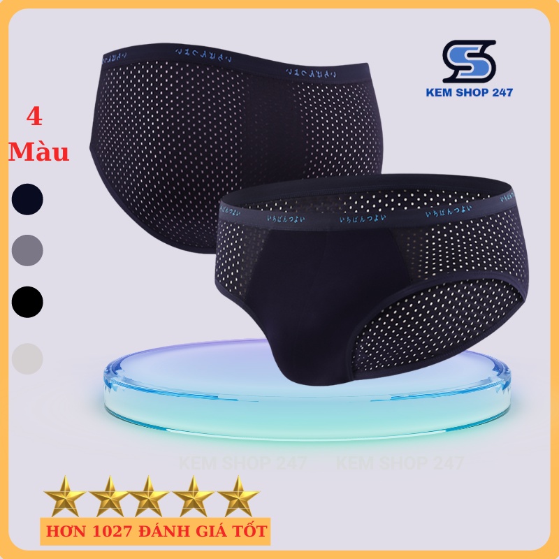 Quần sịp nam thông hơi tam giác thun lạnh thoáng khí co giãn chống mùi kháng khuẩn tốt - có size lớn