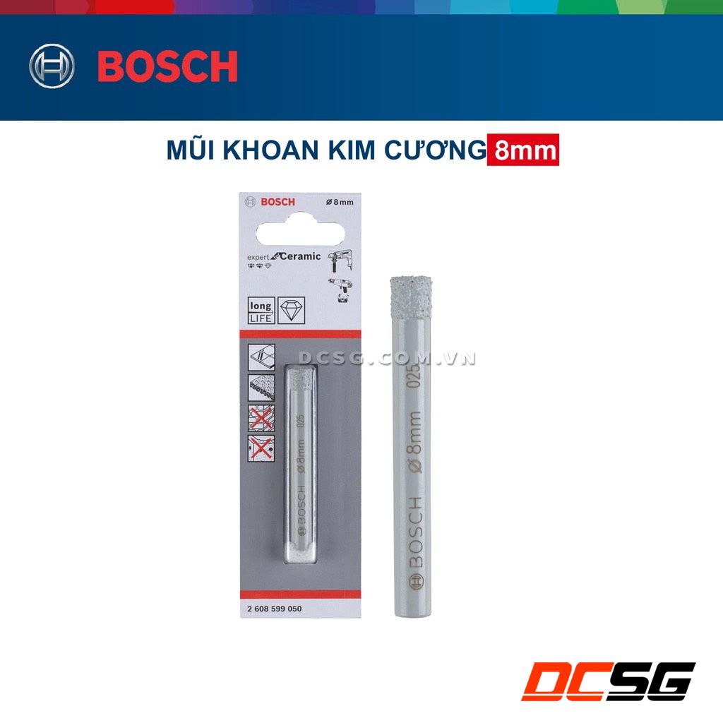 Mũi khoan đá hoa cương, gạch bóng kính siêu cứng Bosch (chọn phân loại) | DCSG