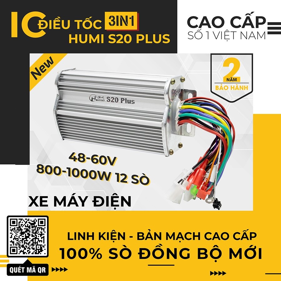 Ic Điều Tốc Xe Đạp Điện 800-1000W S20 Plus 48-60V 3in1 Humi - Hàng Chính Hãng