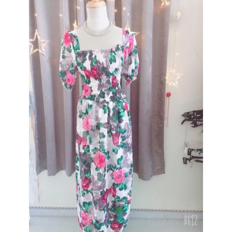 Đầm maxi voan hoa tiểu thư 🥰 | BigBuy360 - bigbuy360.vn