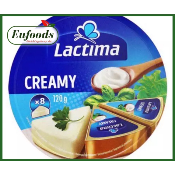 Phô mai hộp tròn Lactima Creamy 120g date 27/4/2023