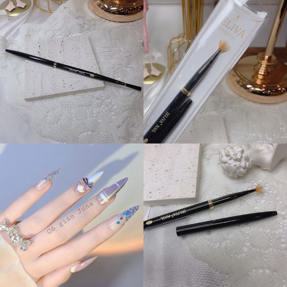 Cọ quạt vẽ móng rắc nhũ Jeliva NGHI THẢO 09