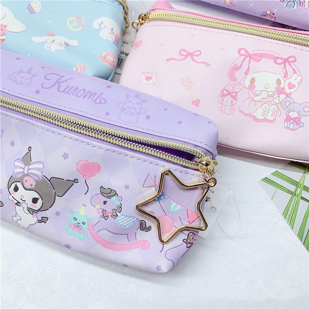 Túi Đựng Bút Chì / Mỹ Phẩm Sức Chứa Lớn In Hình Kuromi KT Melody / Cinnamoroll Đáng Yêu Cho Nữ
