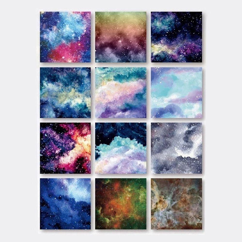 Set 24 Tờ Giấy 6 &quot;X6&quot; Họa Tiết Bầu Trời Đầy Sao Nhiều Màu Sắc Dùng Trang Trí Sổ Tay DIY
