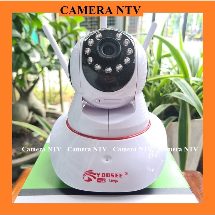 Camera yoosee ⚠️ FREESHIP ⚠️ trong nhà 3 râu, 11 ĐÈN ,THÂN XOAY, 3.0 MP - Camera wifi kèm thẻ nhớ yoosee | BH 1 đổi 1
