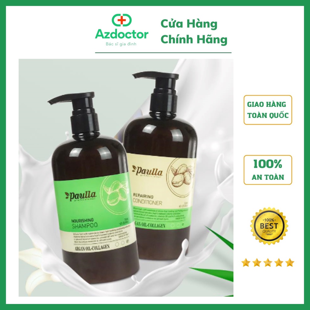 Cặp Gội Xả Paulla 750ML Tái Sinh Phục Hồi Tế Bào Mầm Tóc Giảm Gãy Rụng Kiềm Dầu Thơm Hương Nước Hoa Sản Phẩm Của Ý