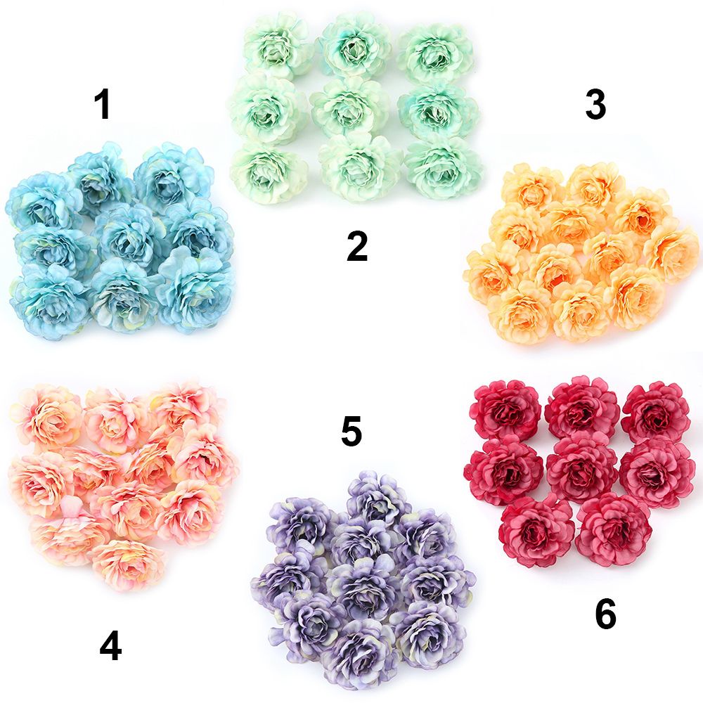 Set 10 Bông Hoa Mẫu Đơn Giả Dùng Trang Trí Đa Năng