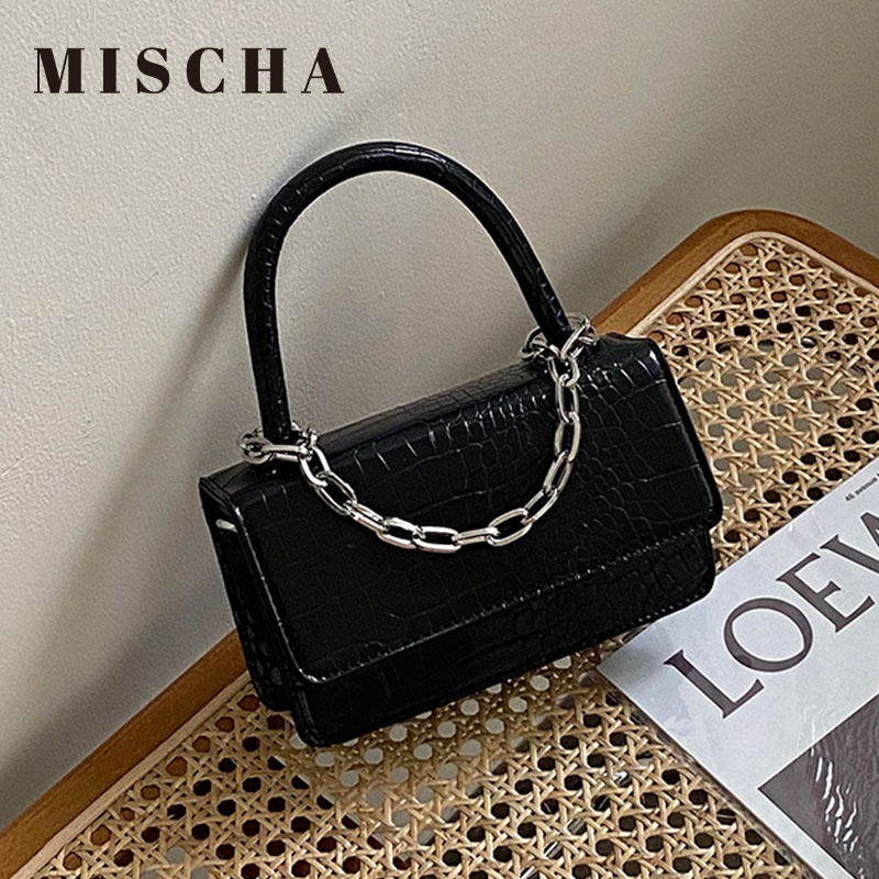 MISCHA Túi Đeo Chéo Da Cá Sấu Dây Xích Thời Trang Nữ