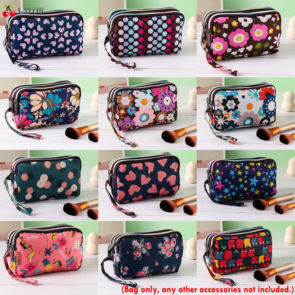 Ví Đựng Tiền/Điện Thoại Mini Vải Canvas In Hoa Chống Thấm Nước Có Ngăn Đựng Thẻ Thời Trang Cho Nữ
