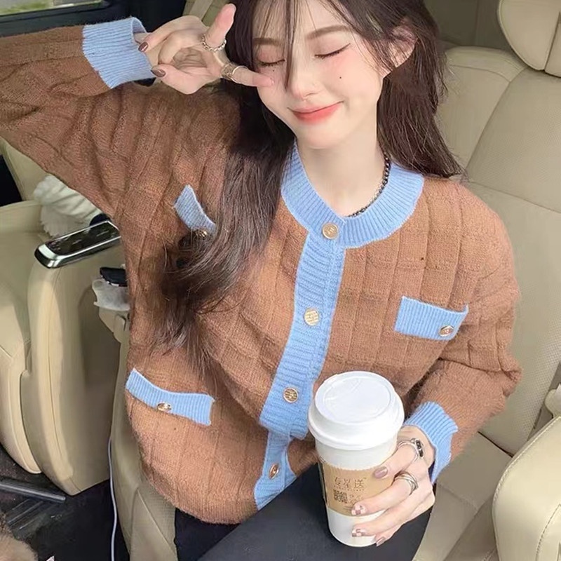 Áo Sweater Dệt Kim Dáng Ôm Thời Trang Pháp 2022 Dành Cho Nữ