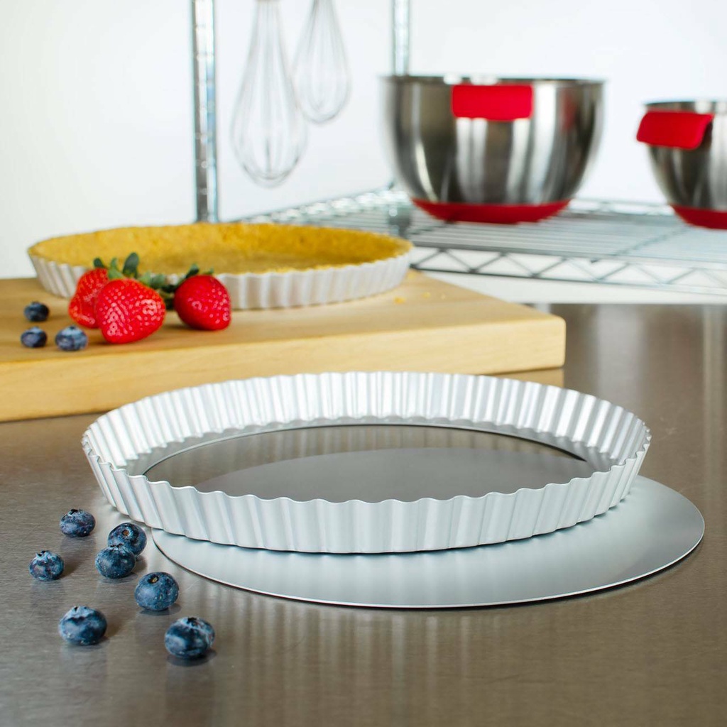Khuôn tart nhôm đế rời 28cm làm bánh táo, tart hoa quả các loại