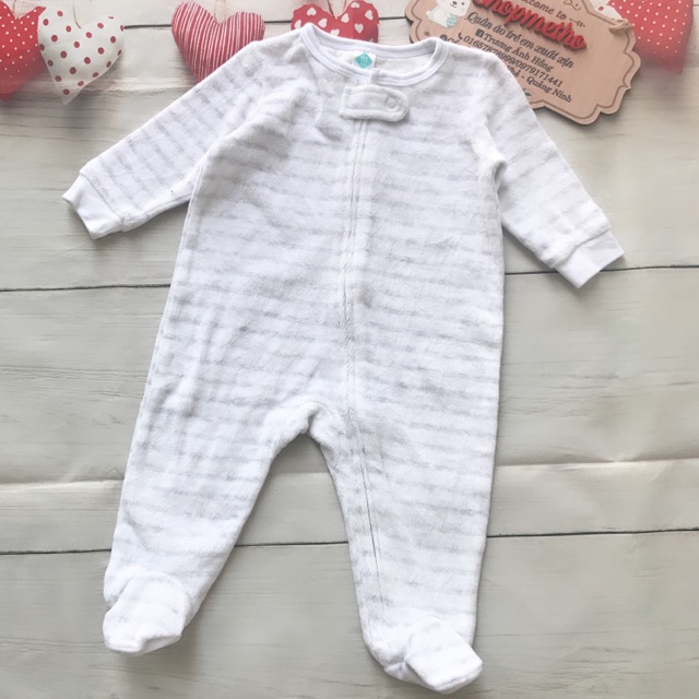 Sét 3 Body nỉ Sleepsuit Carter + Kiabi Size 24m và 36m