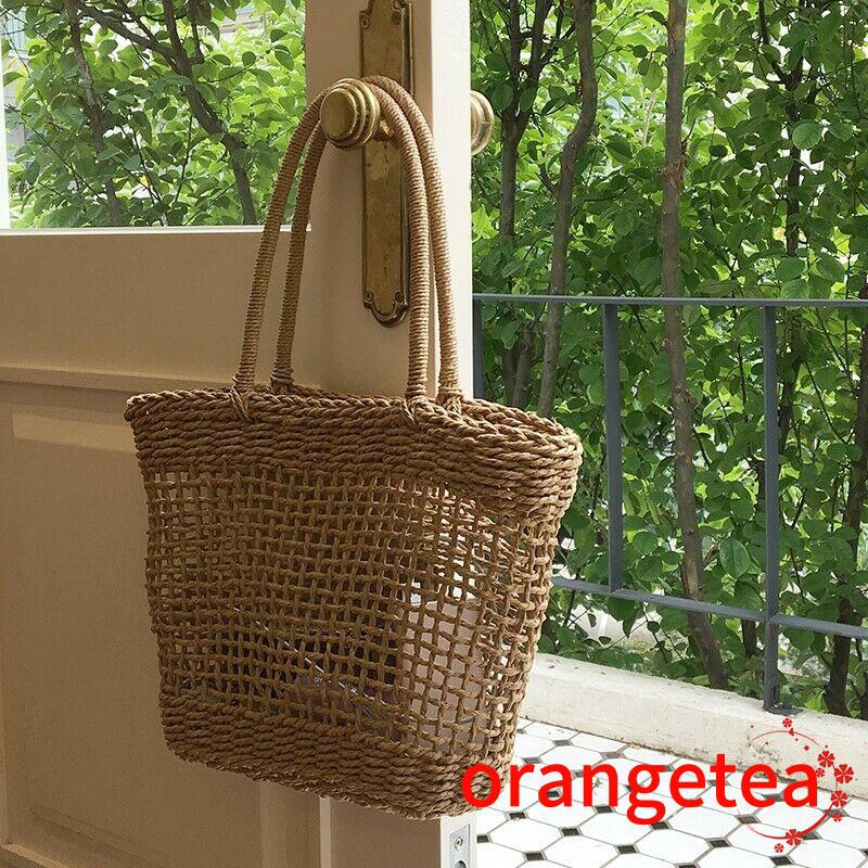 Túi xách đan lát mây phong cách mùa hè cho nữ