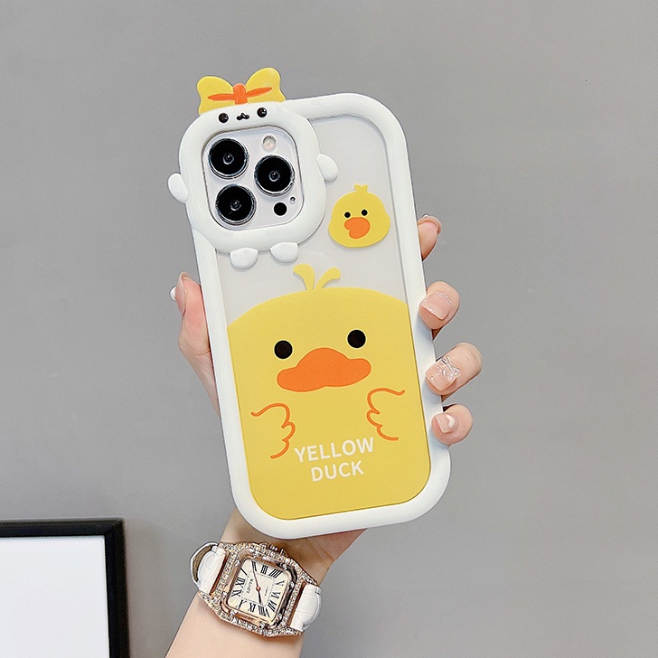 Ốp lưng iphone nơ camera hình vuông vịt và heo 6/6splus/7/7plus/8/8plus/x/xr/xs/11/12/13/pro/max/plus/promax-Awifi S3-5
