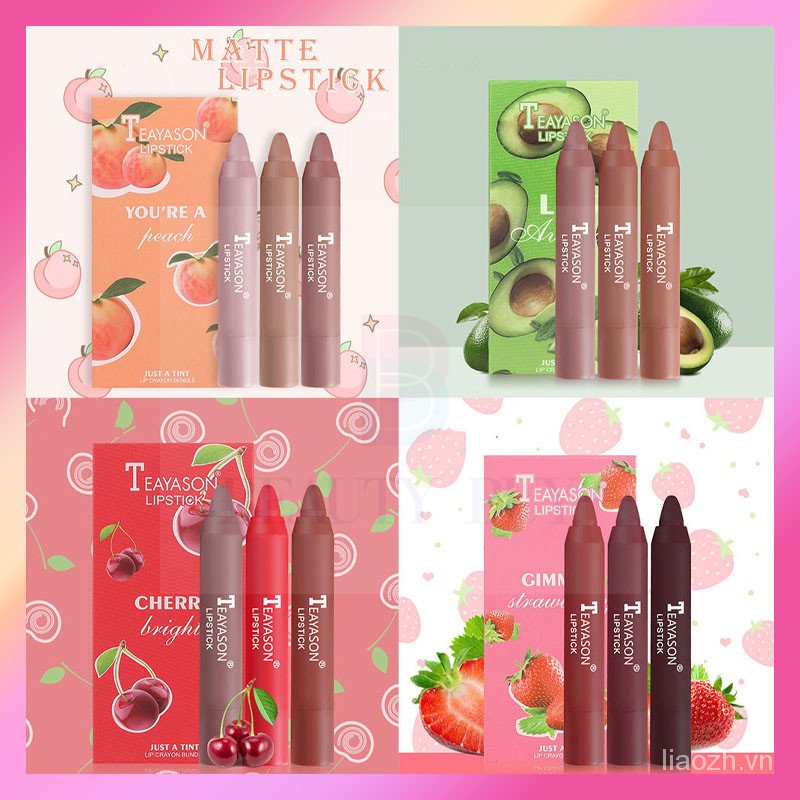 (Hàng Mới Về) Bộ 3 Son Bóng Dưỡng Ẩm Chống Thấm Nước 6110 | BigBuy360 - bigbuy360.vn