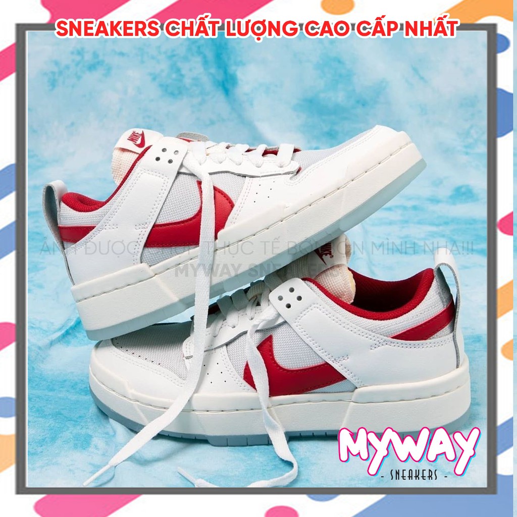 Giày thể thao DUNK LOW DISRUPT "GYM RED" màu đỏ trắng HÀN QUỐC