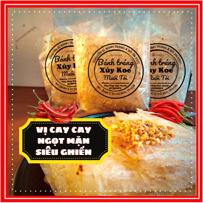 Bánh Trá́ng Phơi Sương Xì Ke Tây Ninh Muối Nhuyễn Trộn Tỏi  Muối Xike 30g xùy koe - Ananfoods ĐỘC QUYỀN