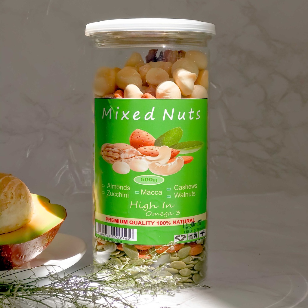 Hạt Mix/ Mix Nhiều Loại Hạt Và Trái Cây Sấy/ Mix Nuts/ Hạt dinh dưỡng tổng hợp (Ăn Vặt/ Ăn Kiêng) (Đã Tách Vỏ) 500Gr