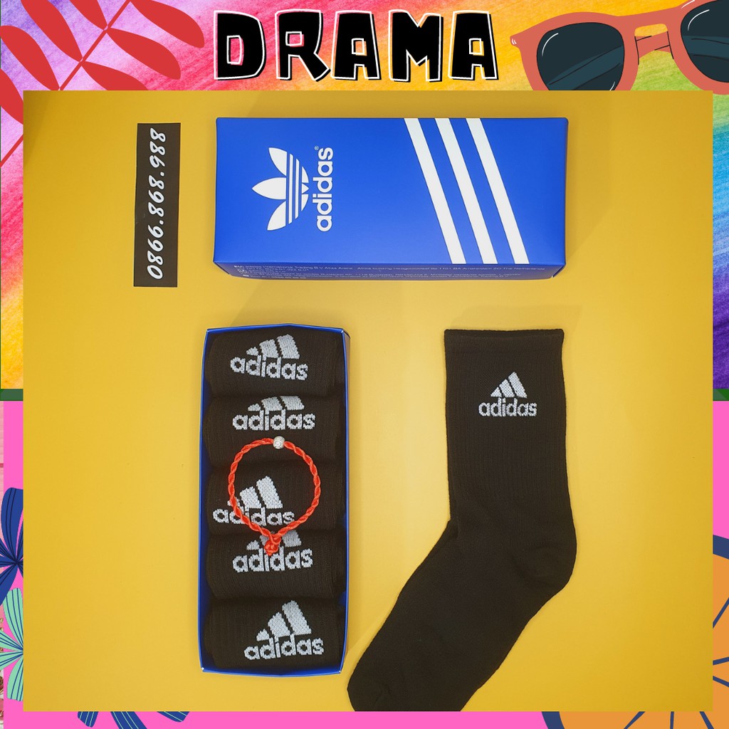 Combo Tất Vớ Adidas Cổ lửng Fullbox Cao Cấp Hàng xuất dư Dệt tỉ mỉ Logo sắc nét Hộp quà tặng PHỤ KIỆN DRAMA MS006