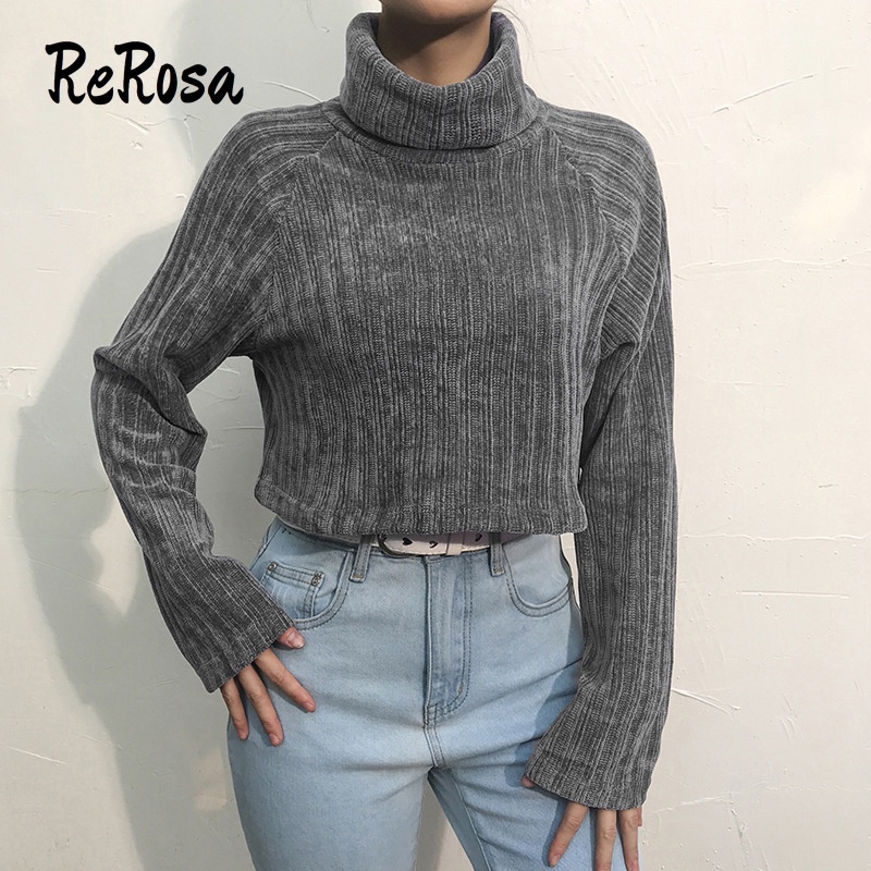 Áo Sweater Dệt Kim Cổ Cao Dáng Rộng Thiết Kế Trẻ Trung Cho Nữ 2021 | BigBuy360 - bigbuy360.vn