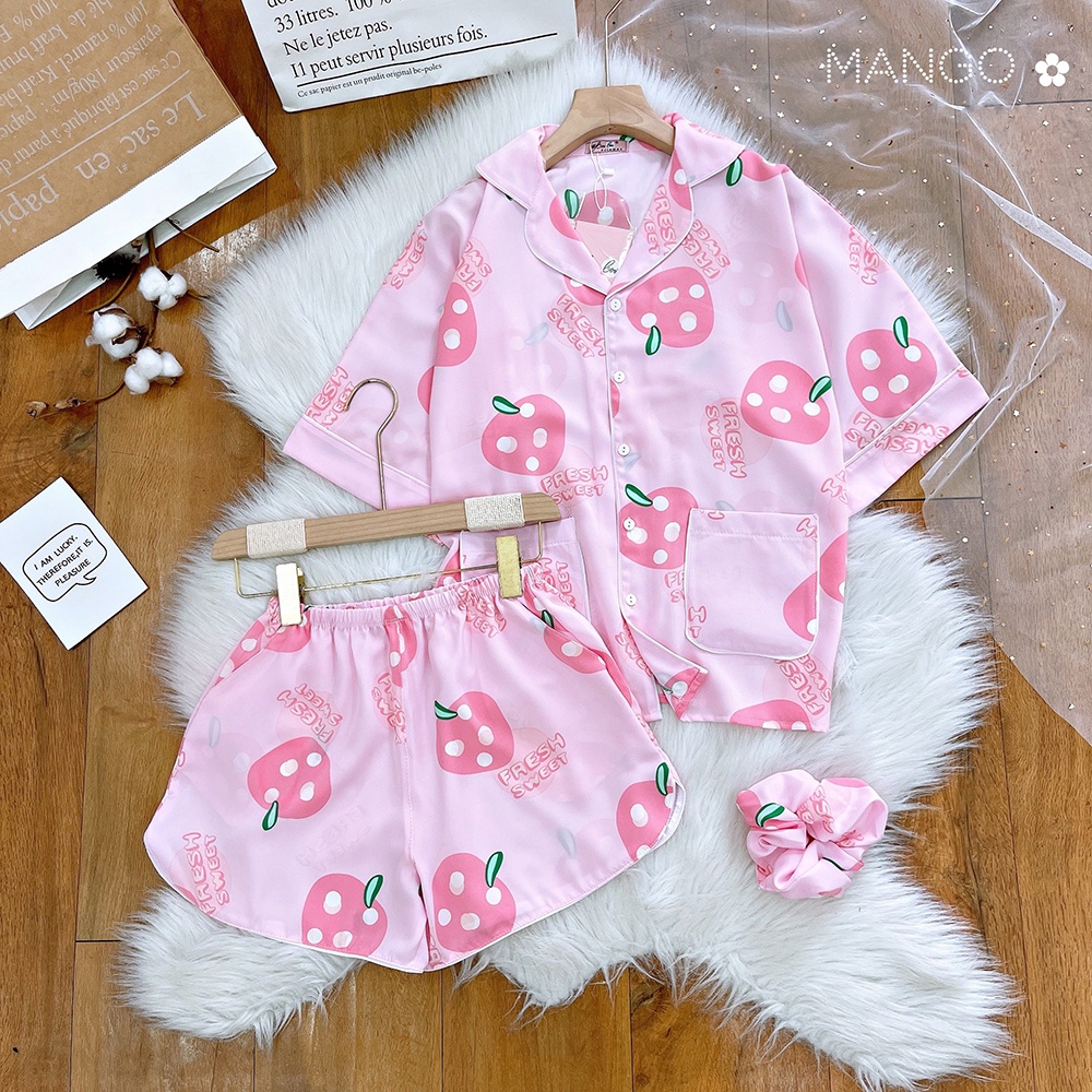 Set Đồ Ngủ Pijama Lụa Mango Cộc Tay Dành Cho Bé Gái Từ 10-40Kg - BPN26.1 - Babi mama