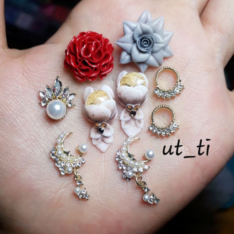 Charm nail_ đá mặt trăng kèm lắc 🌼 mã 16