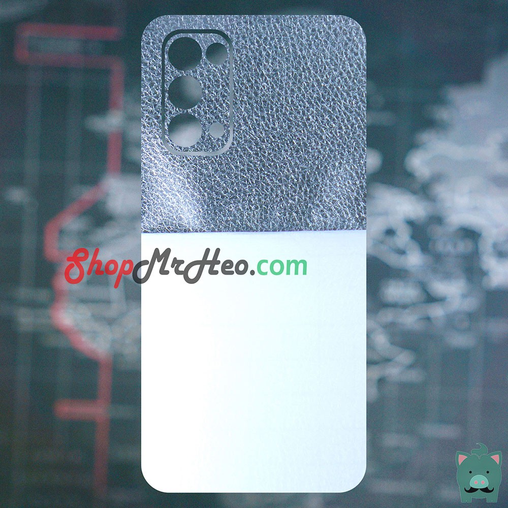 Skin Dán Mặt Sau Lưng Vân 3D OPPO Reno5 - Carbon, Hình Hộp, Nhám, Vân Da