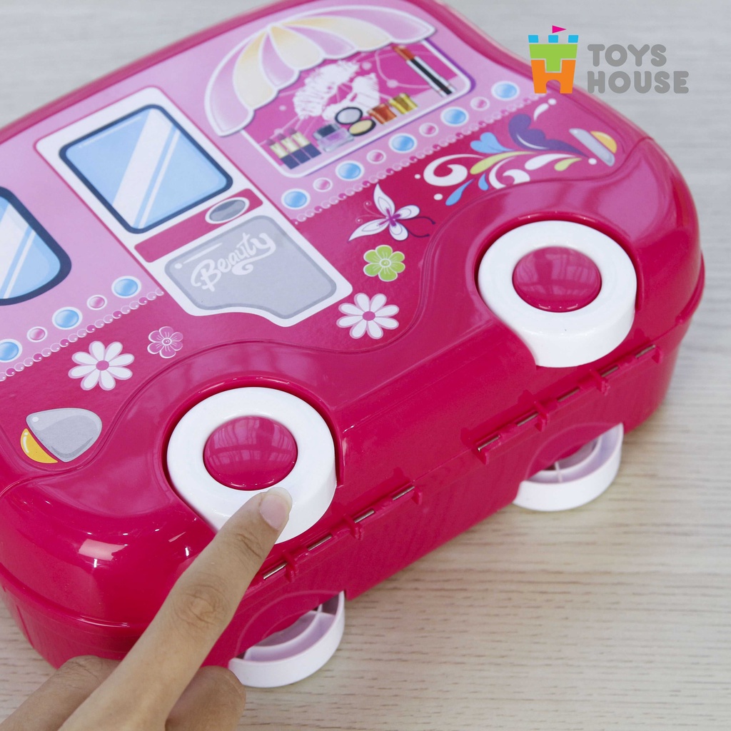 Đồ chơi trang điểm cho bé kiêm Vali xách tay hình ô tô tiện lợi cho bé gái Toys House 008917