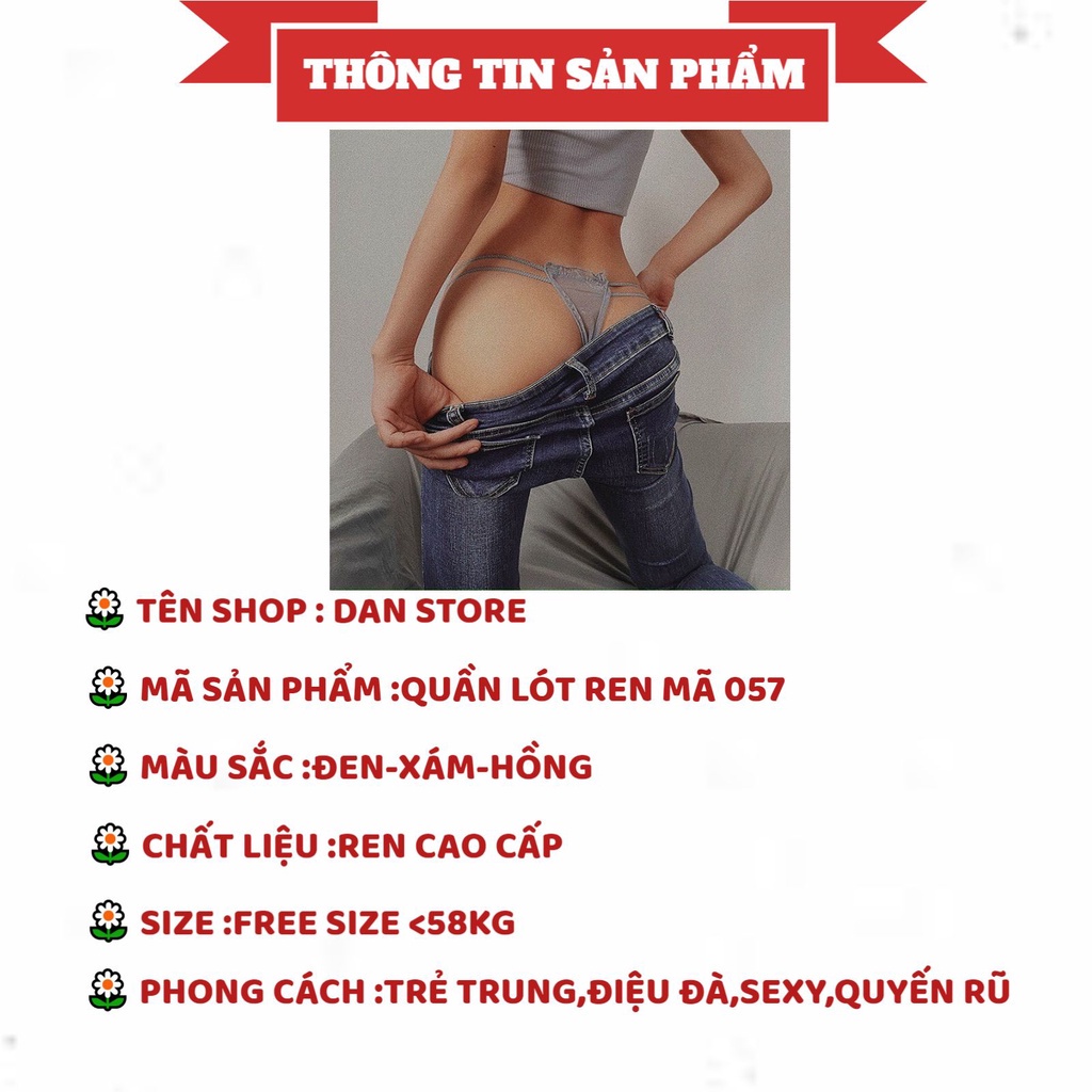 Quần Lót Nữ - Quần Lót Ren Sexy nữ lọt khe thiết kế dây hai mảnh gợi cảm sexy DAN STORE MÃ 057