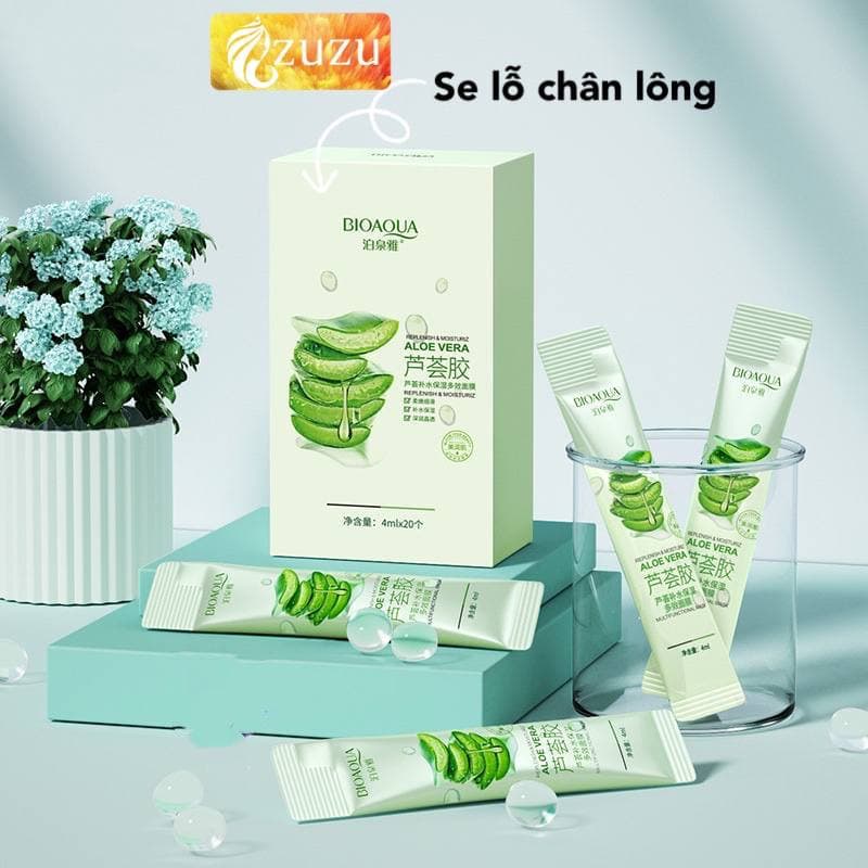 Mặt Nạ Ngủ Collagen Lô Hội 20 Gói Nâng Cơ Dưỡng Trắng Da Cấp Ẩm Giảm Mụn Mask Bioaqua Nội Địa Trung