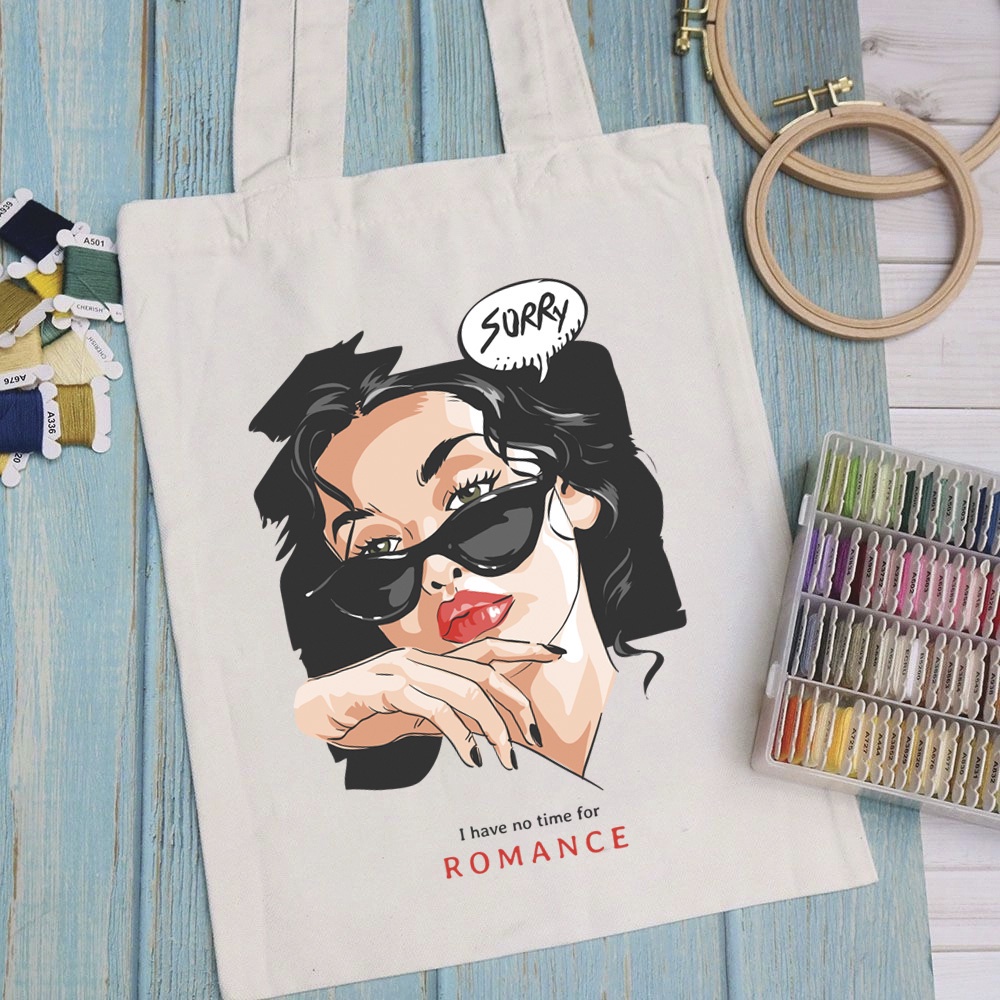 Túi vải túi Tote TEDDY ART - Mẫu 17 vải canvas dày đẹp cho nữ có khóa miệng đi học đi chơi. In hình theo yêu cầu