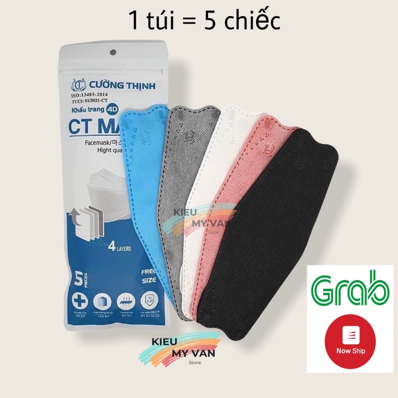 Khẩu Trang KF94 4D Cường Thịnh, túi 5 chiếc