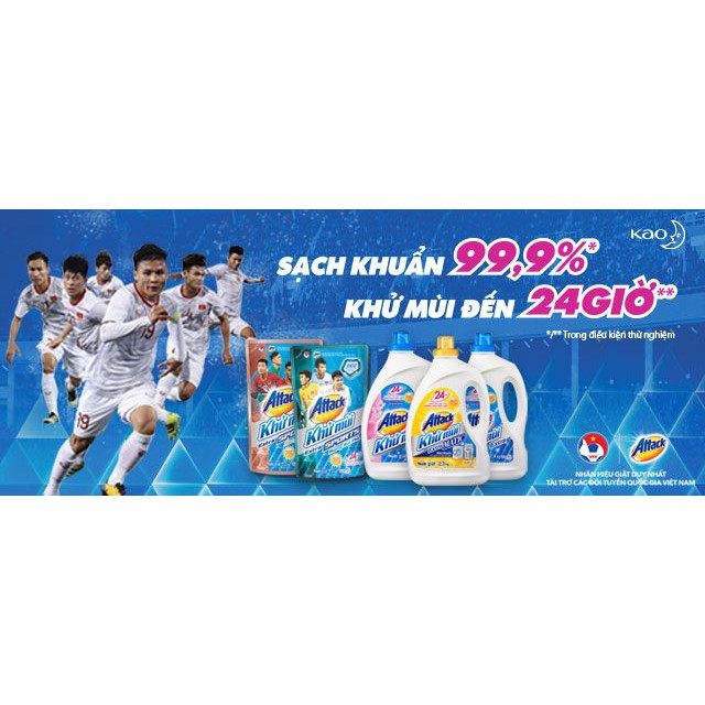 Nước giặt khử mùi Attack Hương Tự Tin - Hương Bức Phá 1.2kg