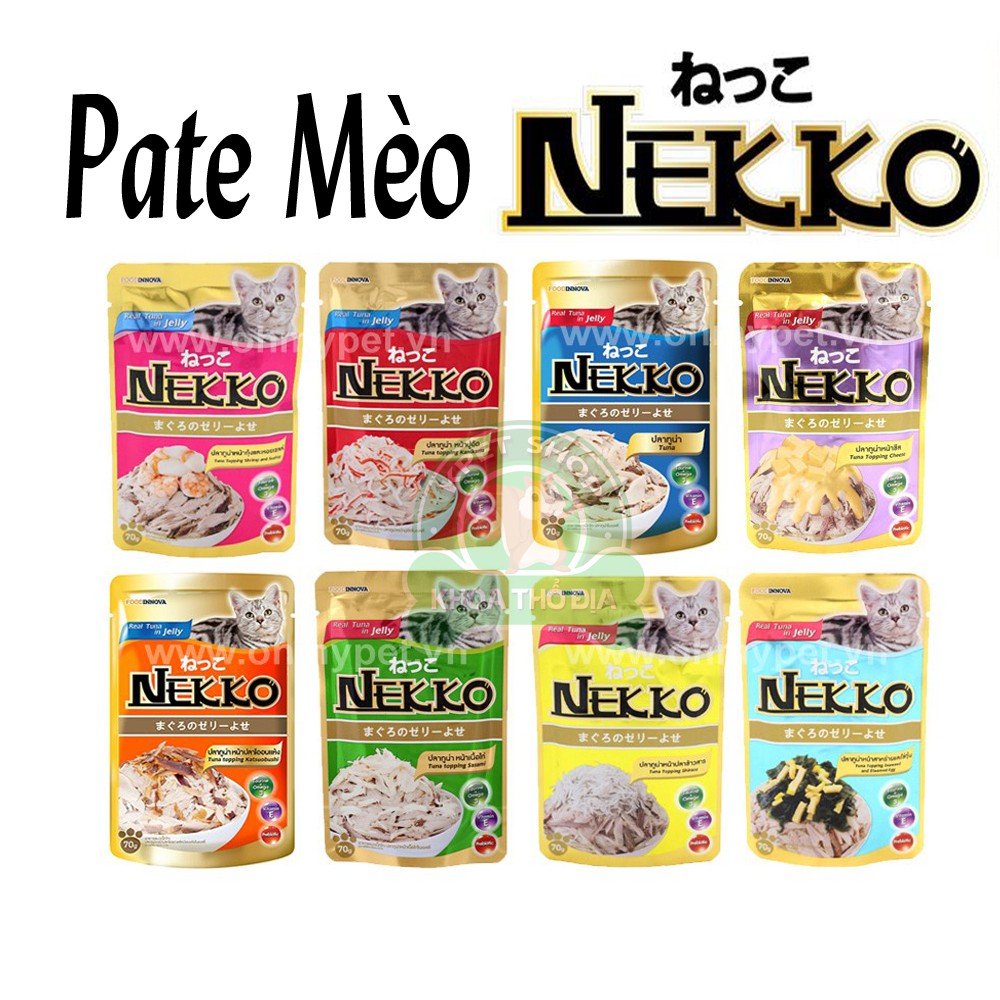 Pate gói Nekko 70g cho mèo mix nhiều vị - nhập Thailand