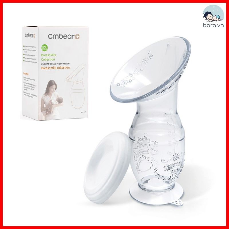 Cốc hứng sữa silicon cao cấp Cmbear phễu hút sữa rảnh tay