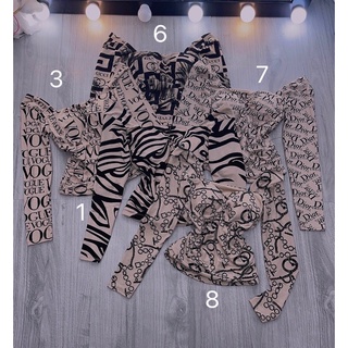 Áo Croptop phối lưới tay dài