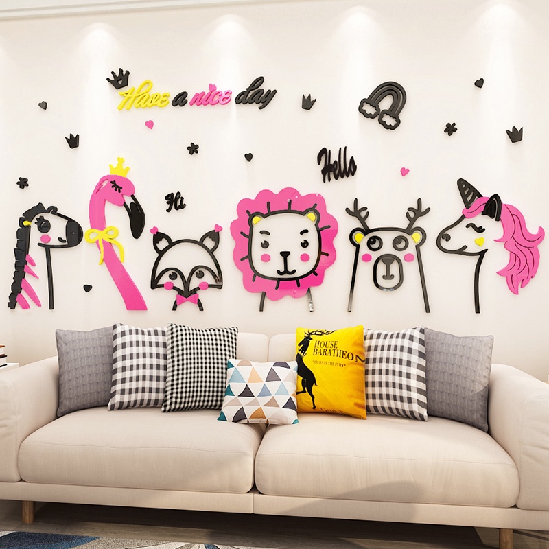 Tranh dán tường mica 3d decor khổ lớn - have a nice day trang trí phòng khách, phòng ngủ, khu chơi Nhiều Size - EPeBen