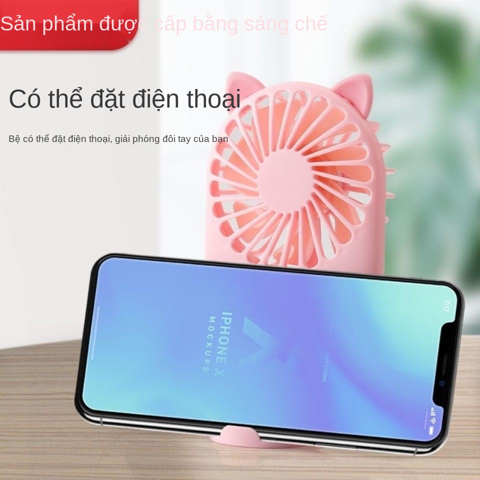 quạt nhỏ usb mini cầm tay sinh viên có thể sạc lại giường ký túc xá máy tính để bàn di động câm