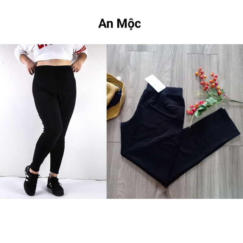 [AN MỘC] Quần Legging Big size hai túi sau mông cho nữ vải đẹp k xù lông