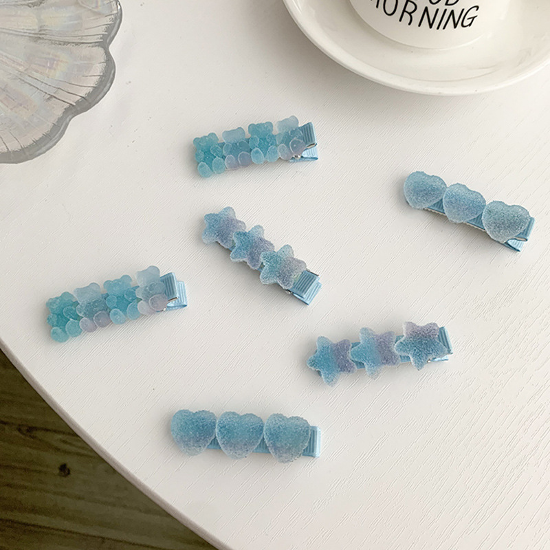 Kẹp tóc màu xanh dương nhiều kiểu dáng tùy chọn thời trang Hàn Quốc xinh xắn