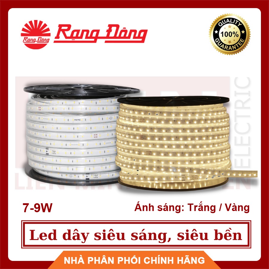 (Cuộn 50m) Rạng Đông, BH 2 năm, Led dây siêu sáng, siêu bền, Hàng Việt Nam - Chất lượng cao
