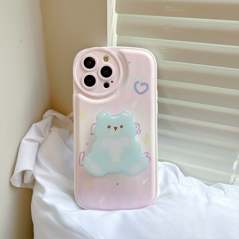 Ốp lưng iphoneỐp Điện Thoại  Hình Gấu Có Giá Đỡ Cho iPhone 11 Pro Max 13 Pro Max 12 Pro Max 7Plus xr XS MaxDinuo case